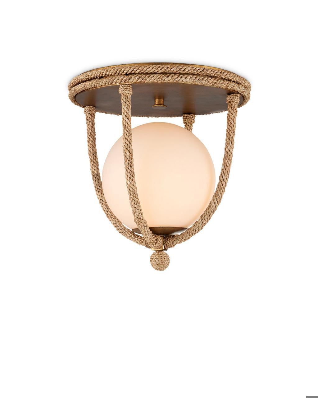 Currey and Company Passageway Flush Mount Natural, Dorado Gold, White