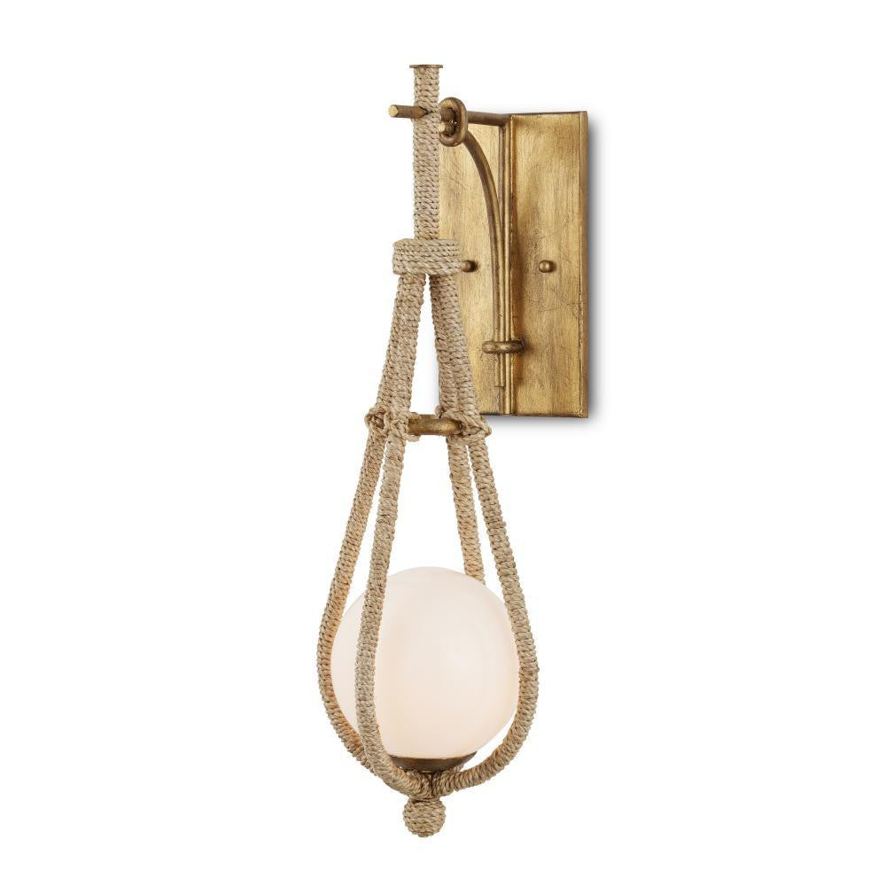 Currey and Company Passageway Wall Sconce Natural, Gold, White