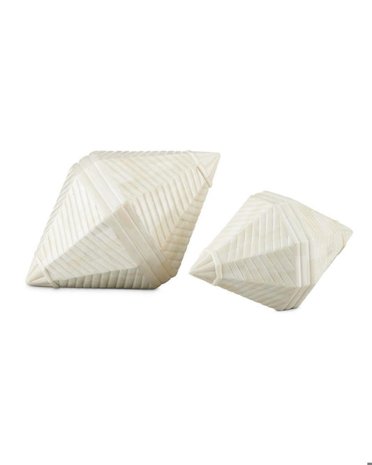 Currey and Company Pavi Bone Prism, Set of 2 Natural