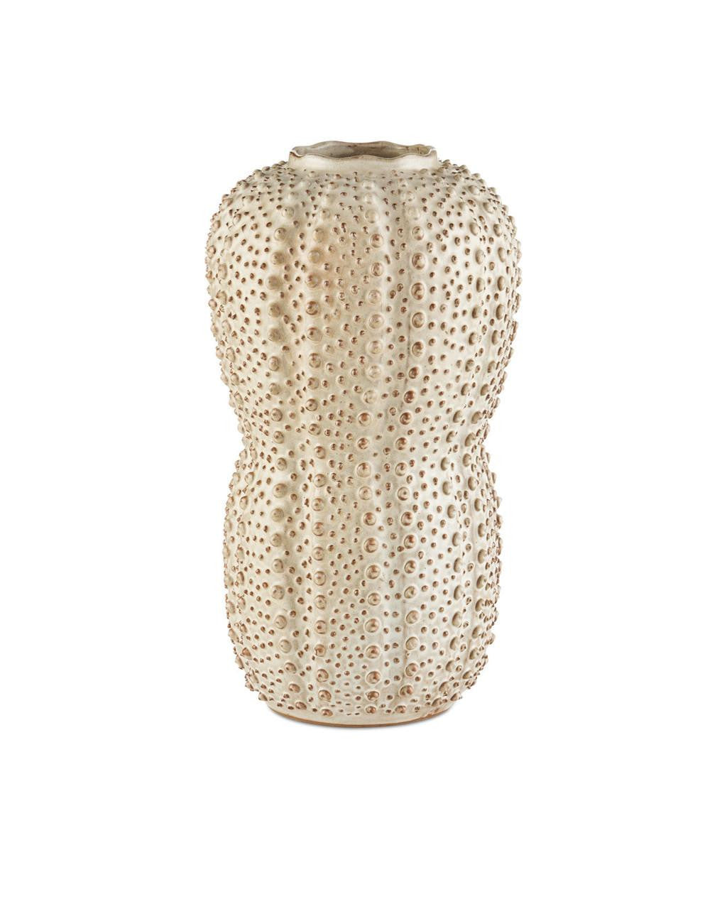 Currey and Company Peanut Large Vase Ivory, Brown