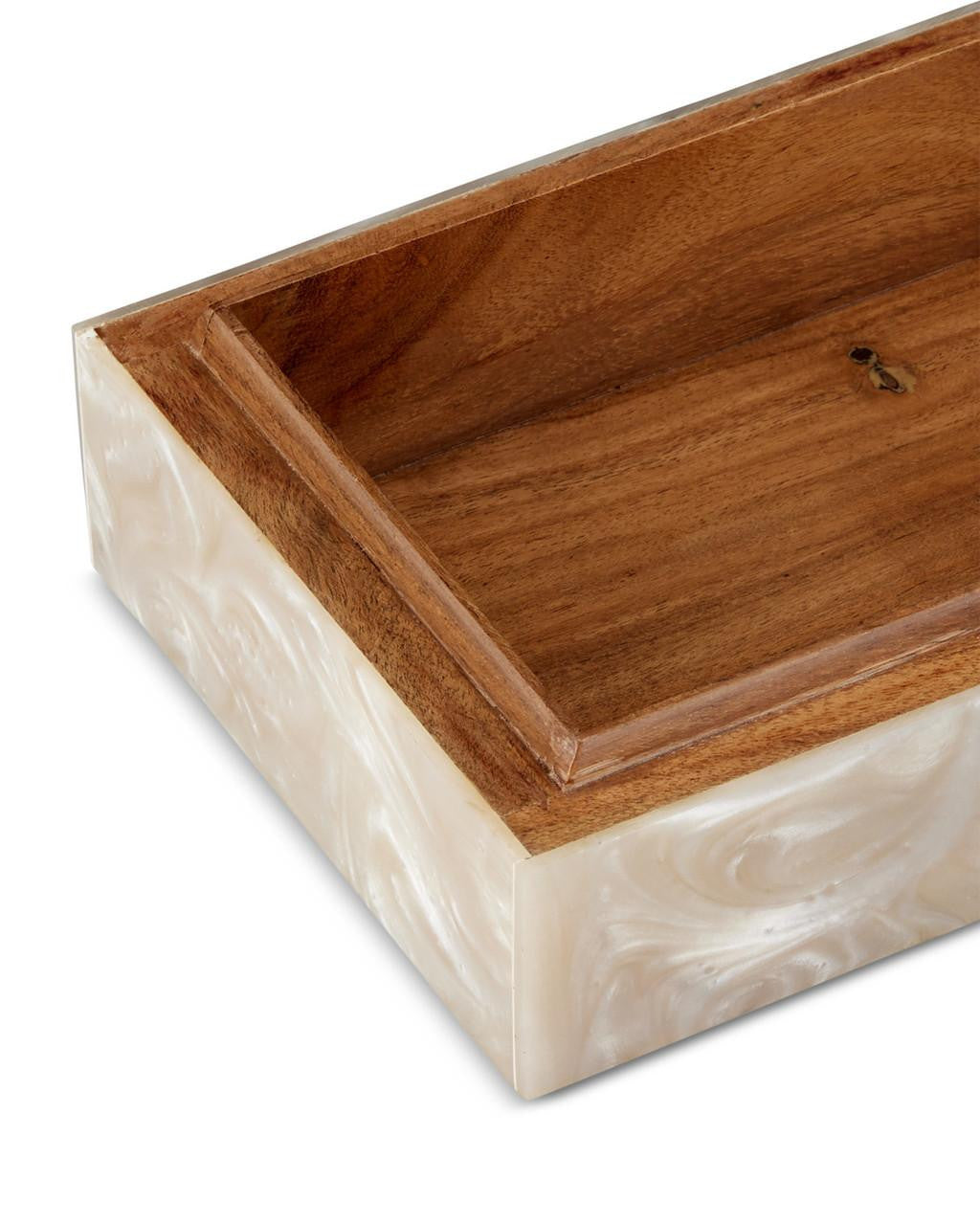 Currey and Company Perlas Swirl Box, Set of 2