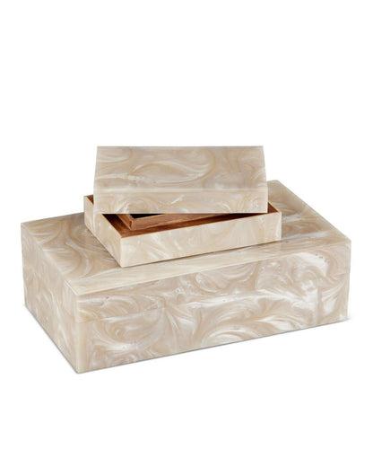 Currey and Company Perlas Swirl Box, Set of 2