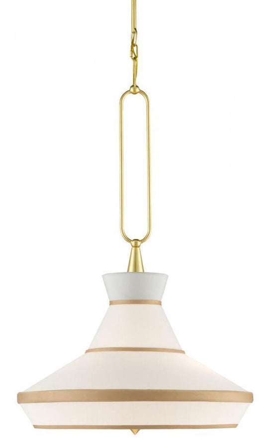 Currey and Company Perth Gold & White Pendant Gold Leaf, White