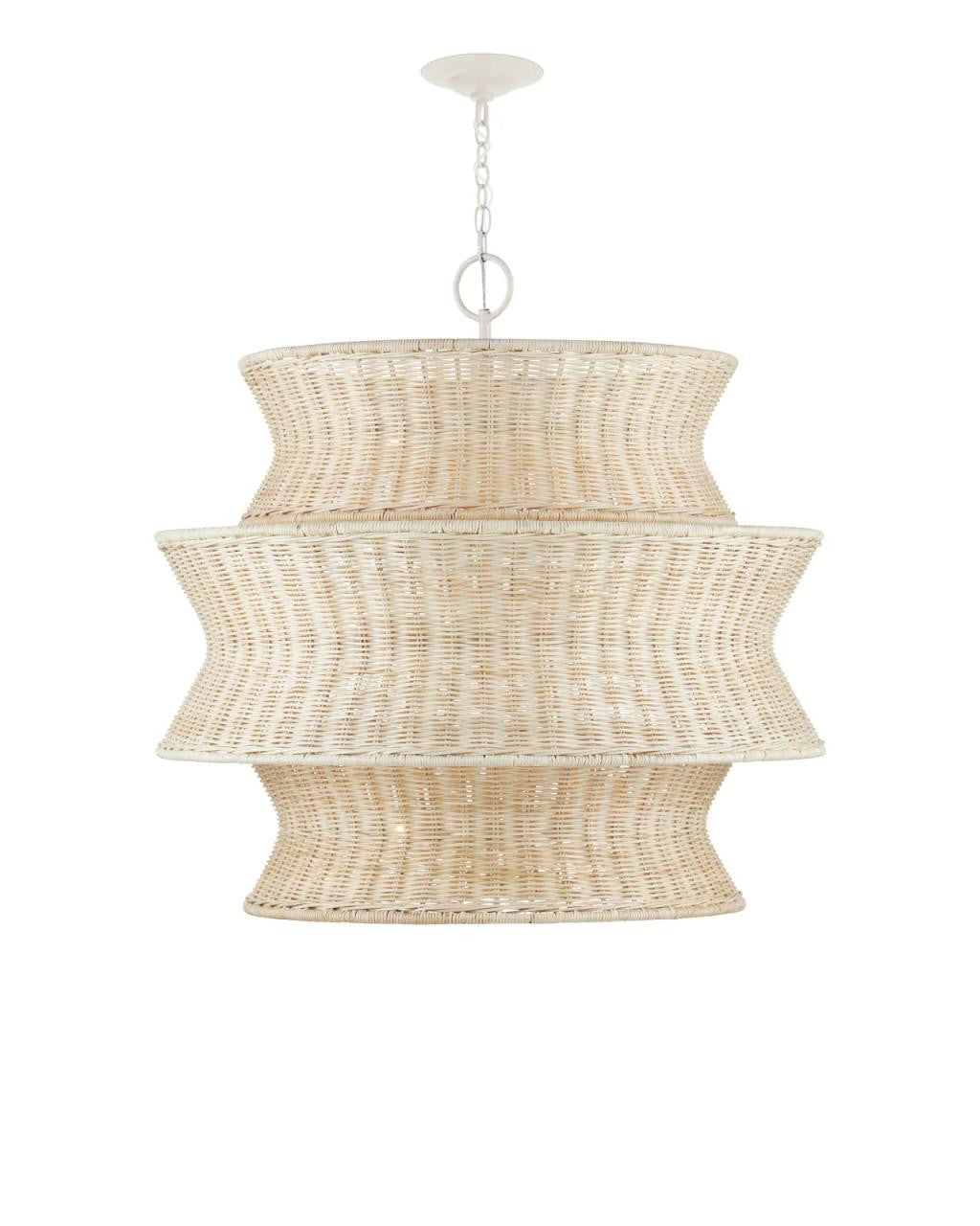 Currey and Company Phebe Medium Chandelier Bleached Natural, Vanilla