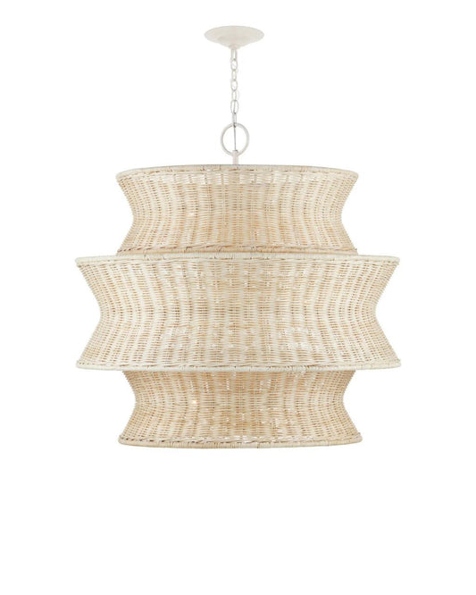 Currey and Company Phebe Medium Chandelier Bleached Natural, Vanilla