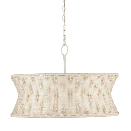 Currey and Company Phebe Small Chandelier Bleached Natural, Vanilla