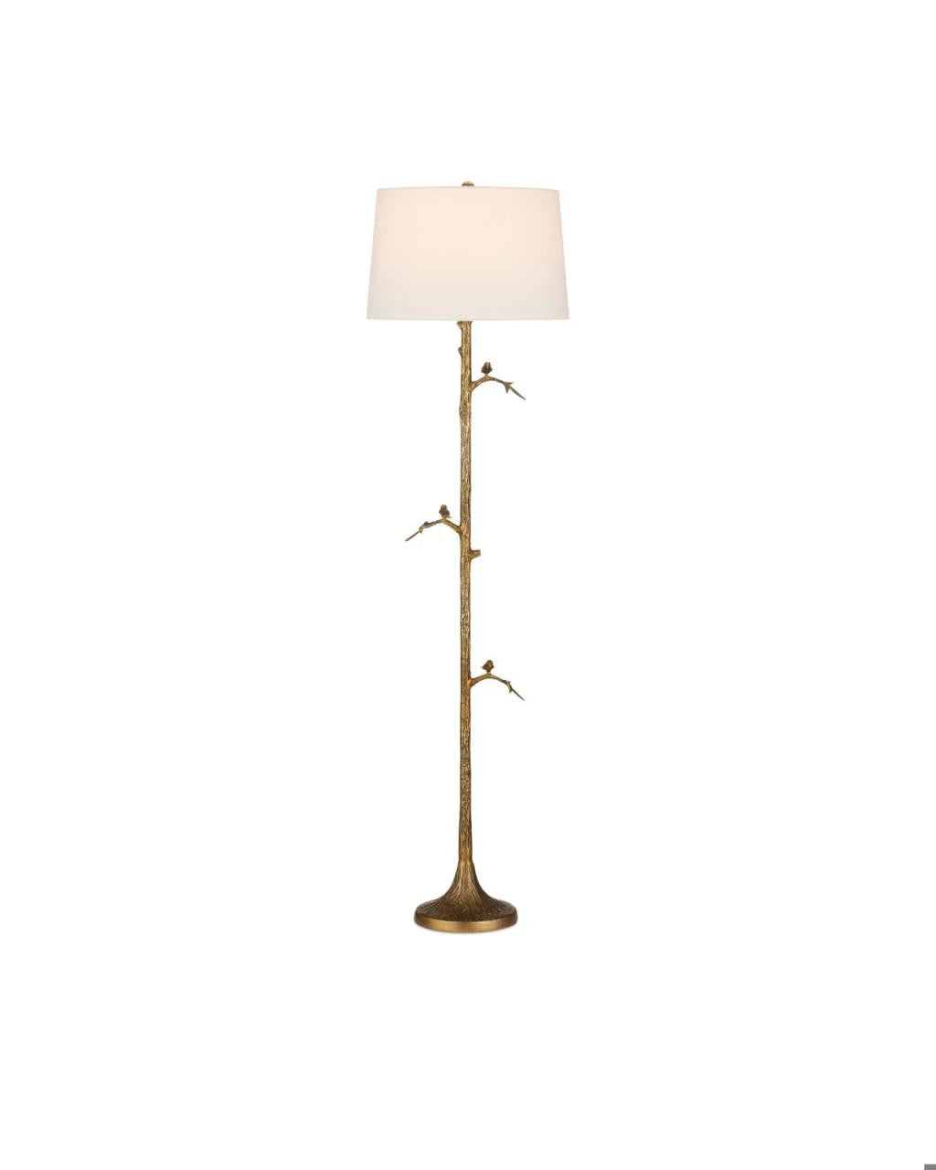 Currey and Company Piaf Brass Floor Lamp