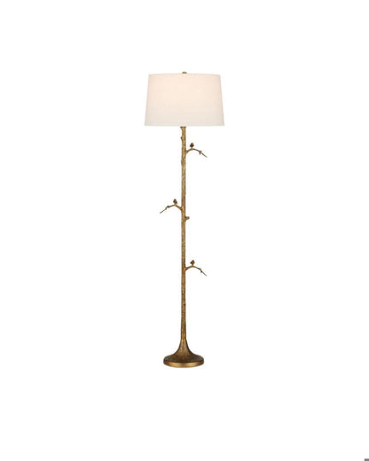 Currey and Company Piaf Brass Floor Lamp
