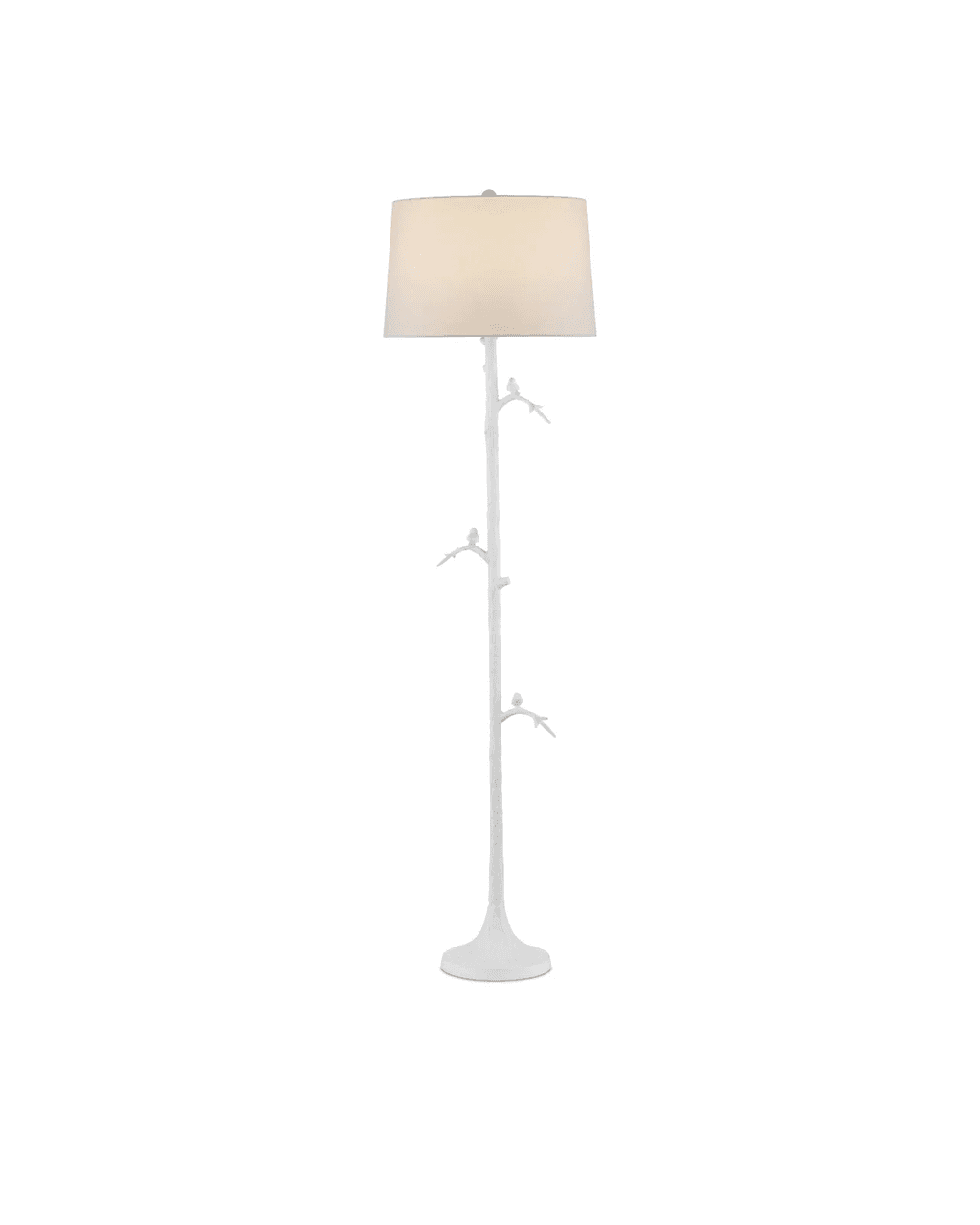 Currey and Company Piaf White Floor Lamp Gesso White