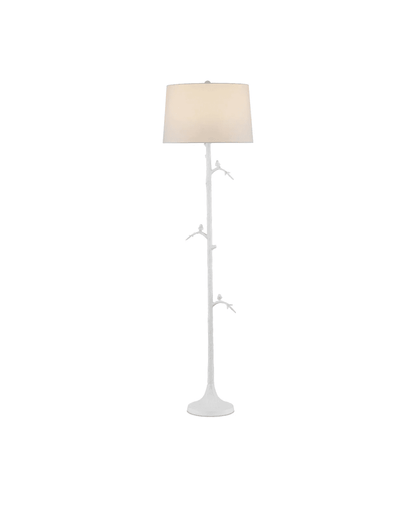 Currey and Company Piaf White Floor Lamp Gesso White