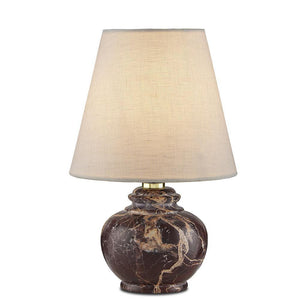 Currey and Company Piccolo Brown Mini Table Lamp Oxblood