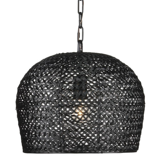 Currey and Company Piero Black Pendant Satin Black