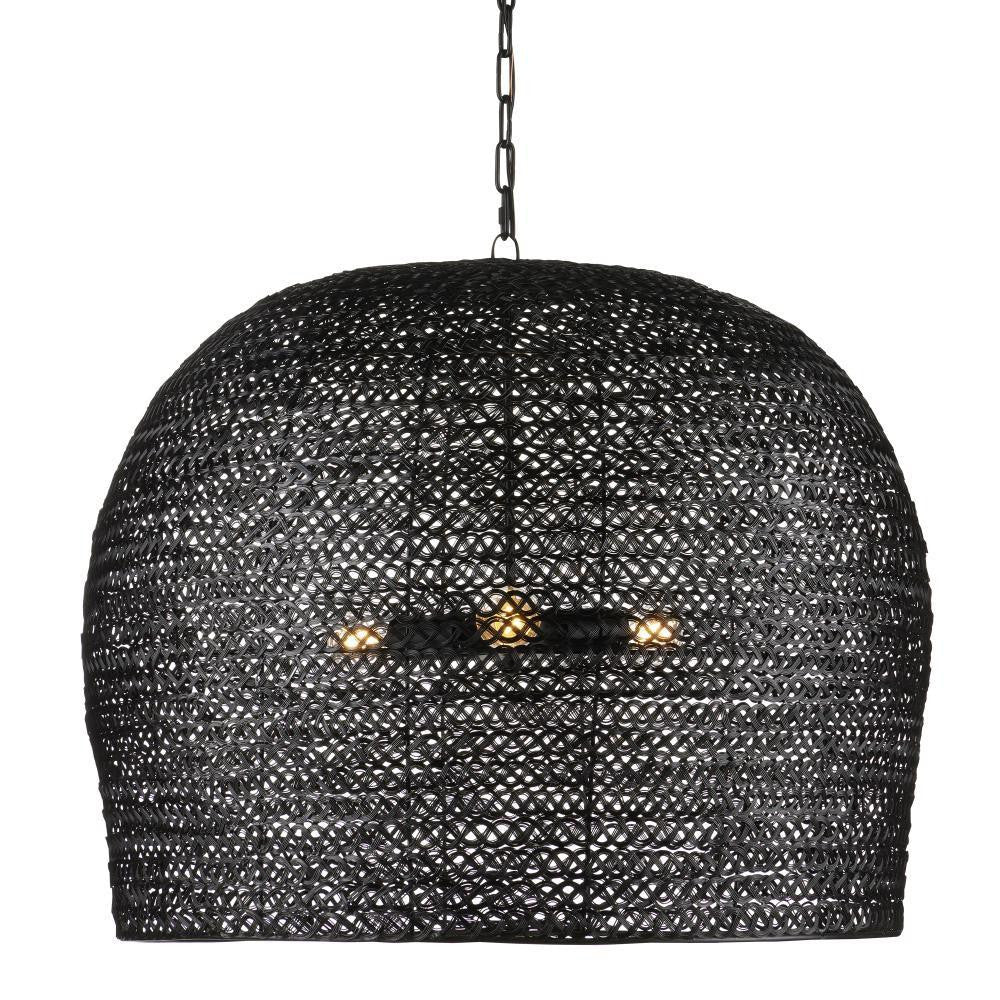 Currey and Company Piero Large Black Chandelier Satin Black