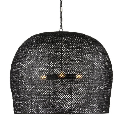 Currey and Company Piero Large Black Chandelier Satin Black