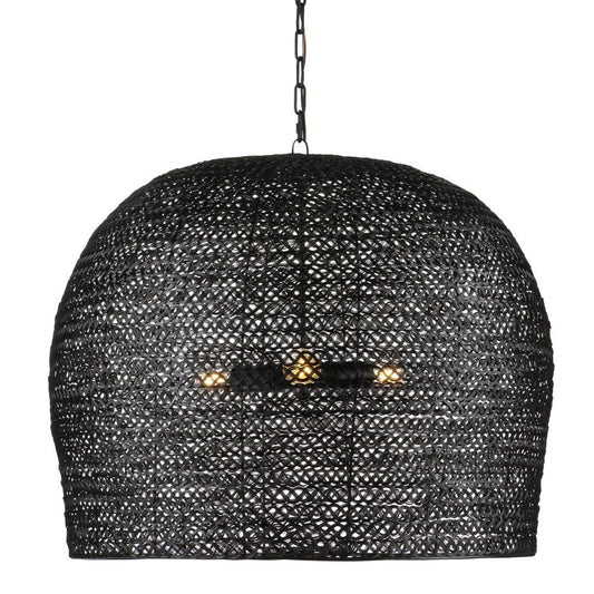 Currey and Company Piero Large Black Chandelier Satin Black