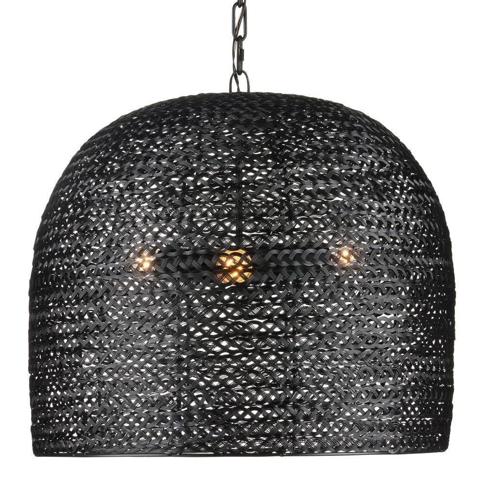 Currey and Company Piero Medium Black Chandelier Satin Black