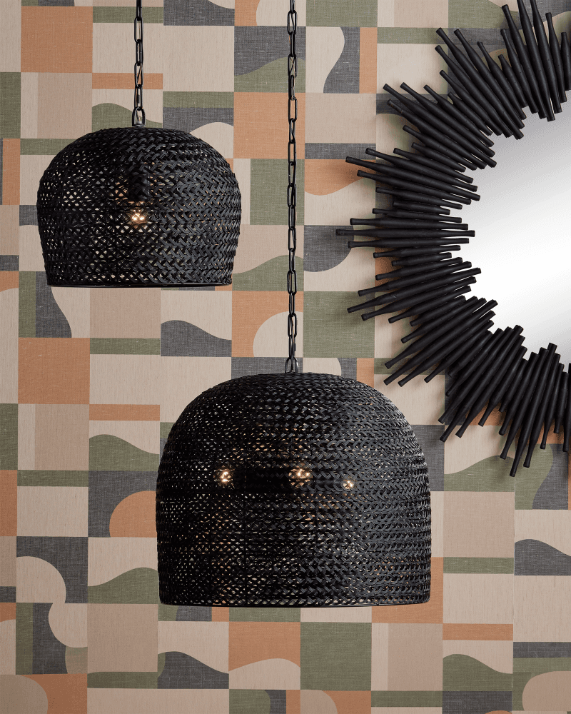 Currey and Company Piero Medium Black Chandelier