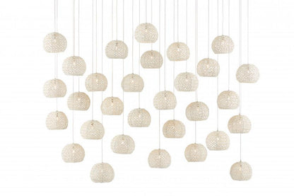 Currey and Company Piero White 30-Light Linear Multi-Drop Pendant Sugar White