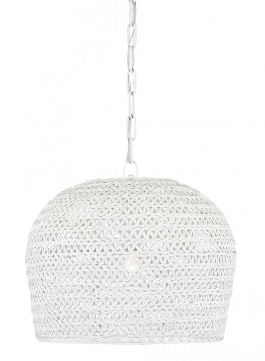 Currey and Company Piero White Pendant White
