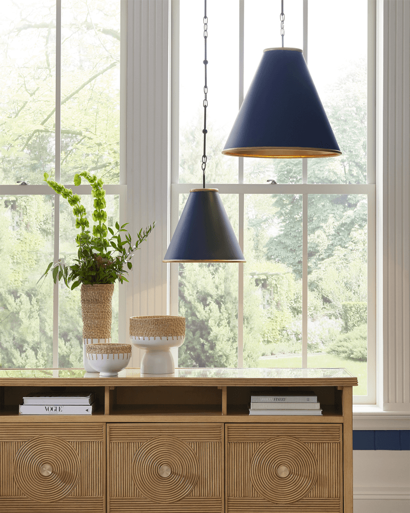 Currey and Company Pierrepont Small Blue Pendant