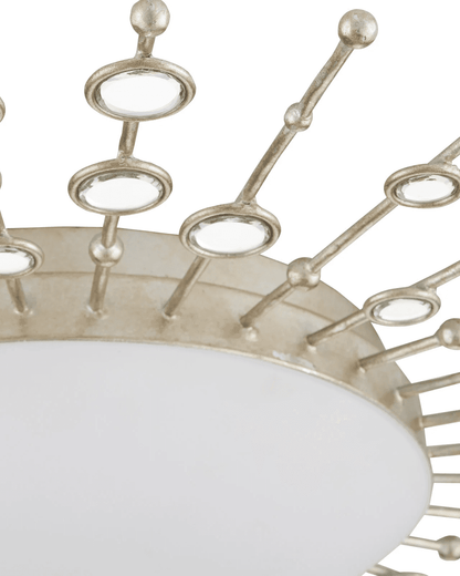 Currey and Company Planisphere Silver Flush Mount