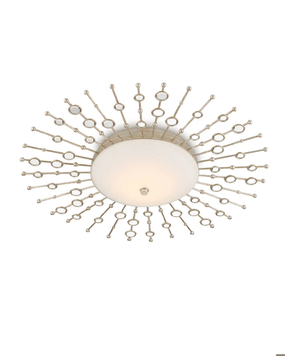 Currey and Company Planisphere Silver Flush Mount