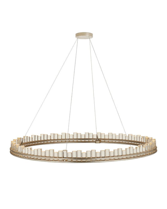Currey and Company Pleiades Large Chandelier Contemporary Silver Leaf, Contemporary Silv