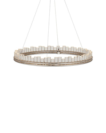 Currey and Company Pleiades Medium Chandelier Contemporary Silver Leaf, Contemporary Silv
