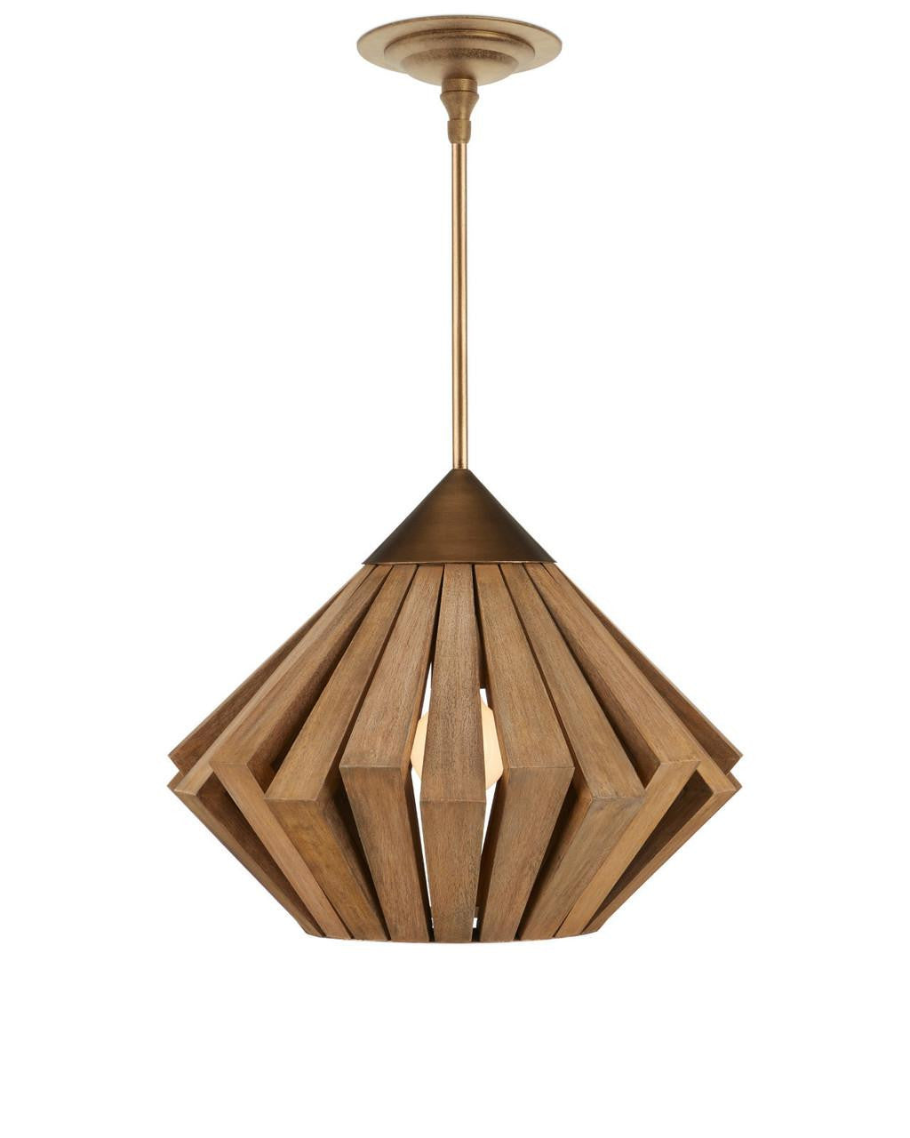Currey and Company Plunge Pendant Toffee, Brass