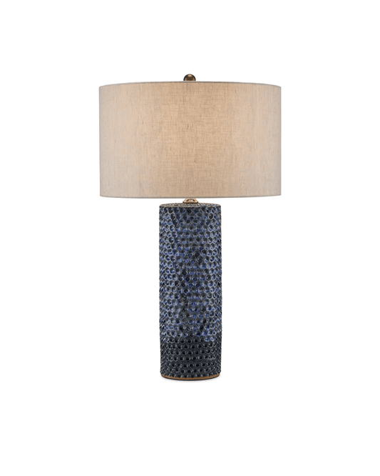 Currey and Company Polka Dot Blue Table Lamp Reactive Blue