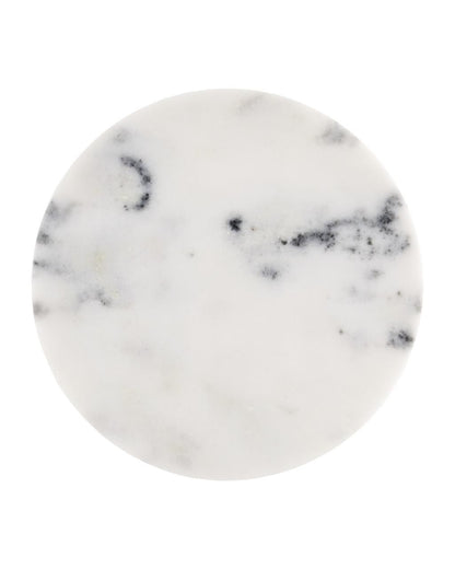 Currey and Company Quince White Marble Accent Table