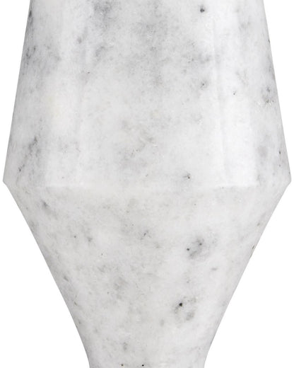 Currey and Company Quince White Marble Accent Table