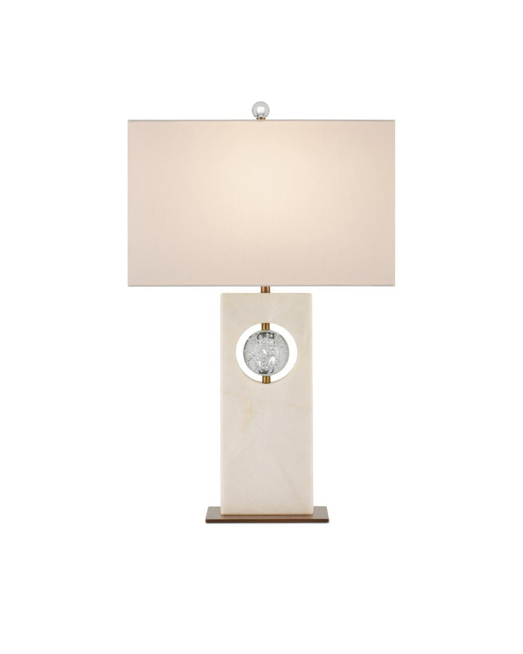 Currey and Company Radiant Table Lamp White, Clear, Antique Brass
