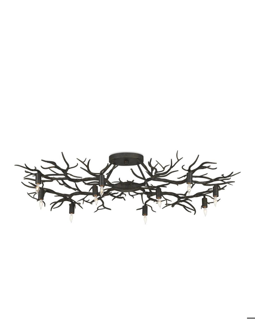 Currey and Company Rainforest Bronze Semi-Flush Mount
