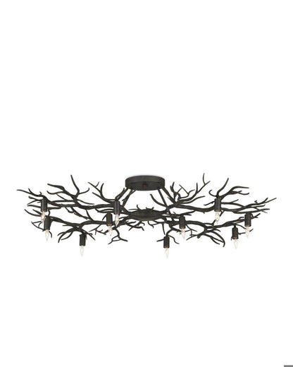Currey and Company Rainforest Bronze Semi-Flush Mount