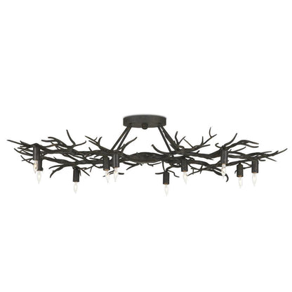 Currey and Company Rainforest Bronze Semi-Flush Mount Rustic Bronze