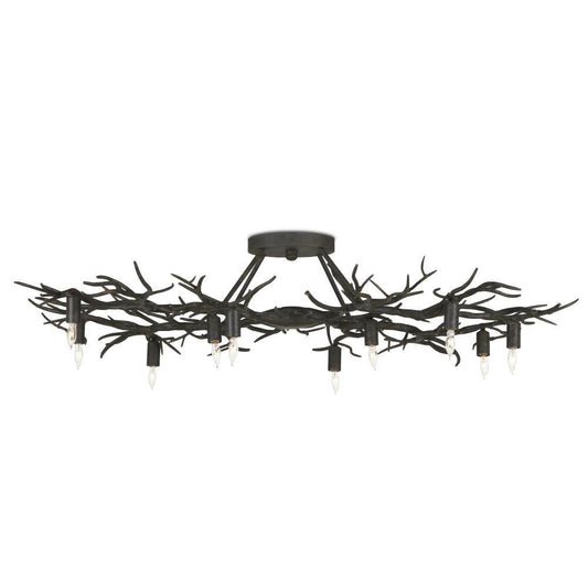 Currey and Company Rainforest Bronze Semi-Flush Mount Rustic Bronze