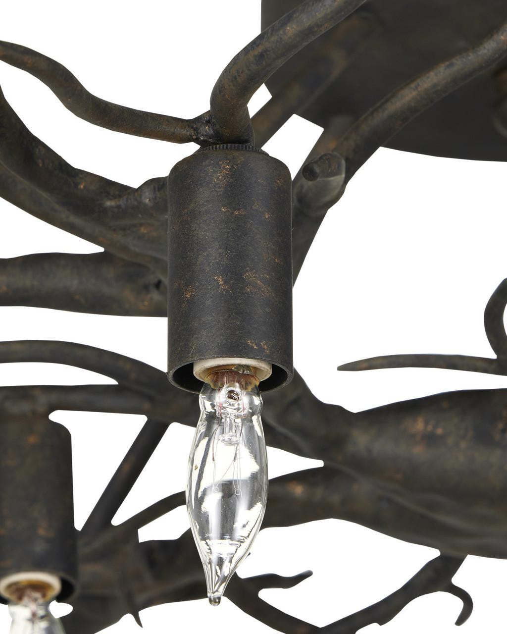 Currey and Company Rainforest Bronze Semi-Flush Mount