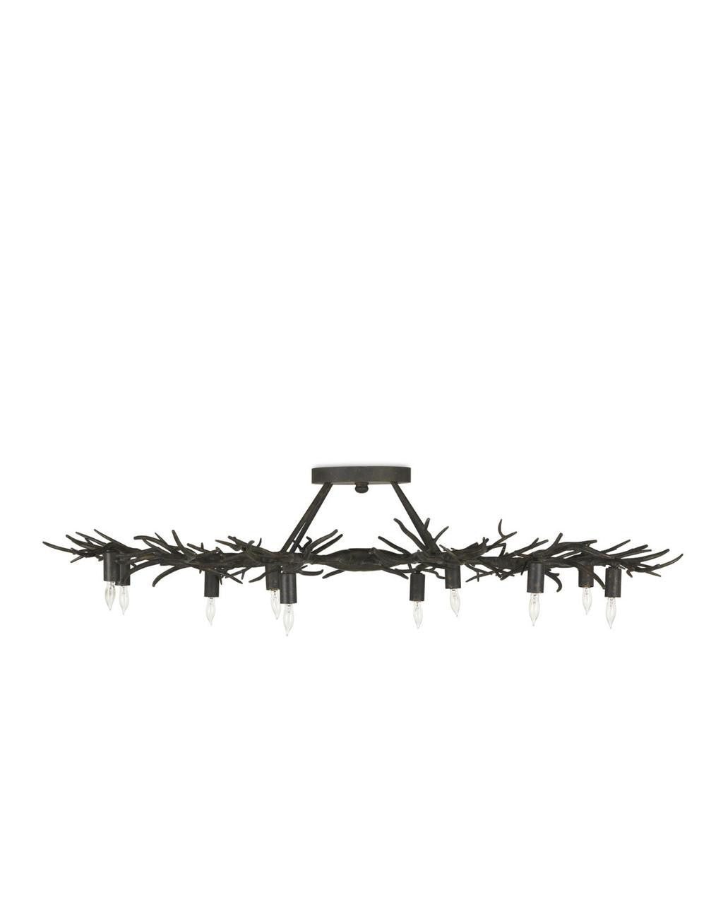 Currey and Company Rainforest Bronze Semi-Flush Mount