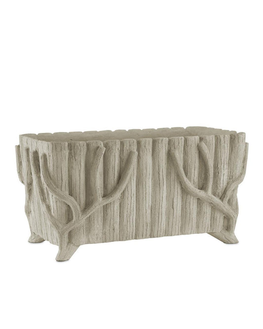 Currey and Company Rectangular Faux Bois Planter Portland, Faux Bois