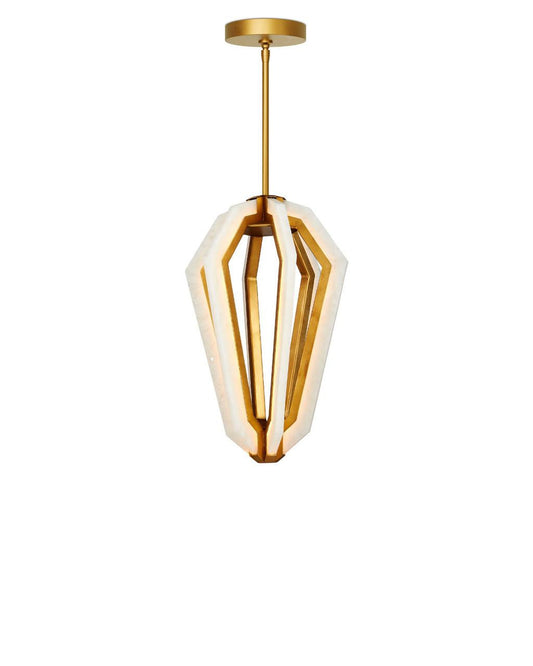 Currey and Company Riviere Pendant Natural, Contemporary Gold Leaf