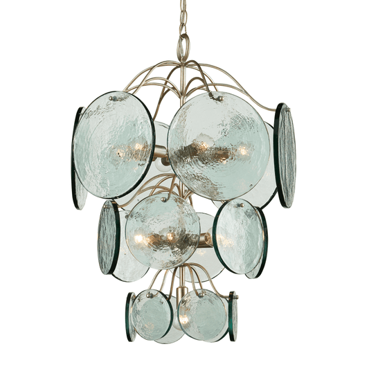 Currey and Company Rovigo Chandelier Clear, Silver Leaf