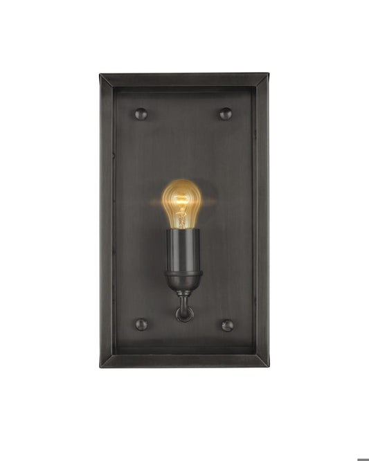 Currey and Company Royster Black Outdoor Wall Sconce Matte Black, Clear