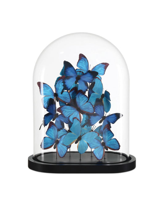 Currey and Company Rue de Bac Large Butterflies Blue, Black, Clear
