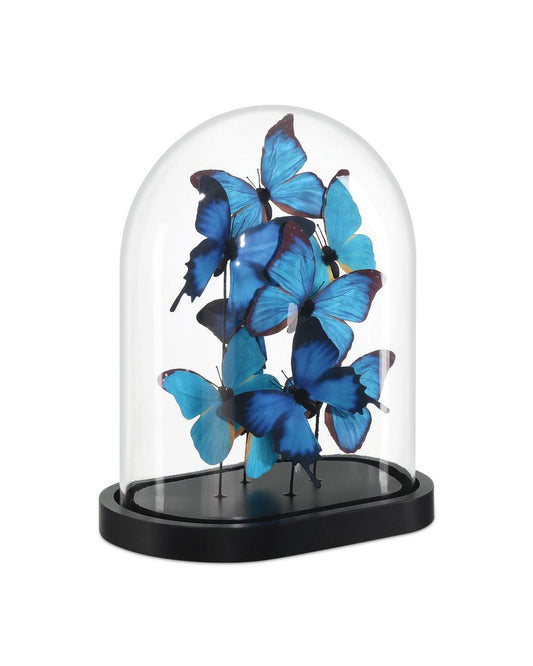 Currey and Company Rue de Bac Medium Butterflies Blue, Black, Clear