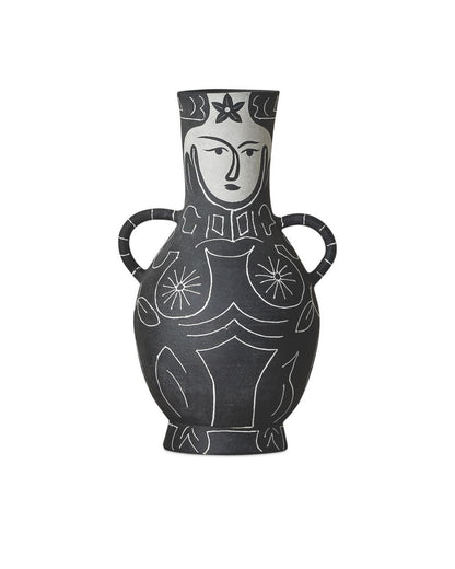 Currey and Company Saint-Paul-de-Vence Large Vase Black, White