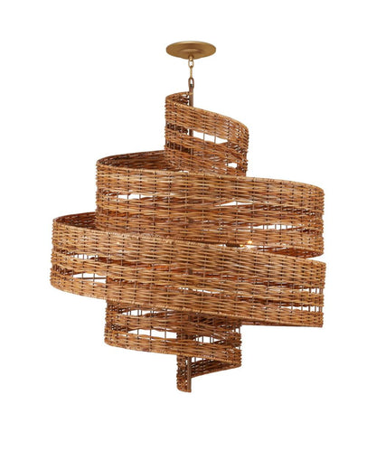Currey and Company Saisei Medium Chandelier Natural, Khaki