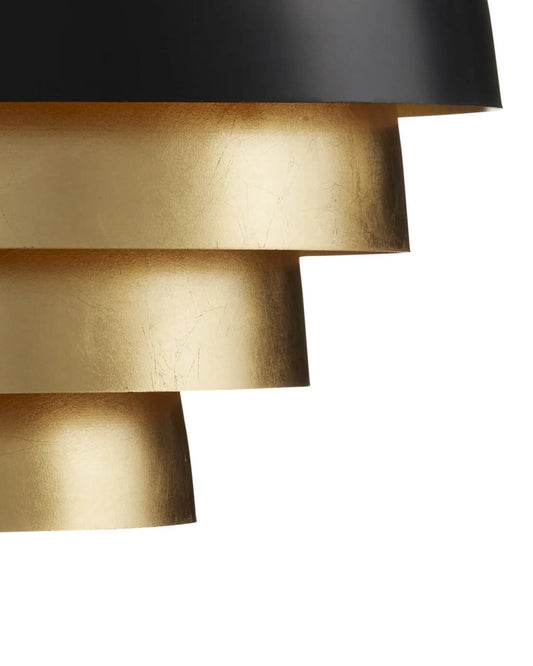 Currey and Company Salviati Large Black & Gold Pendant