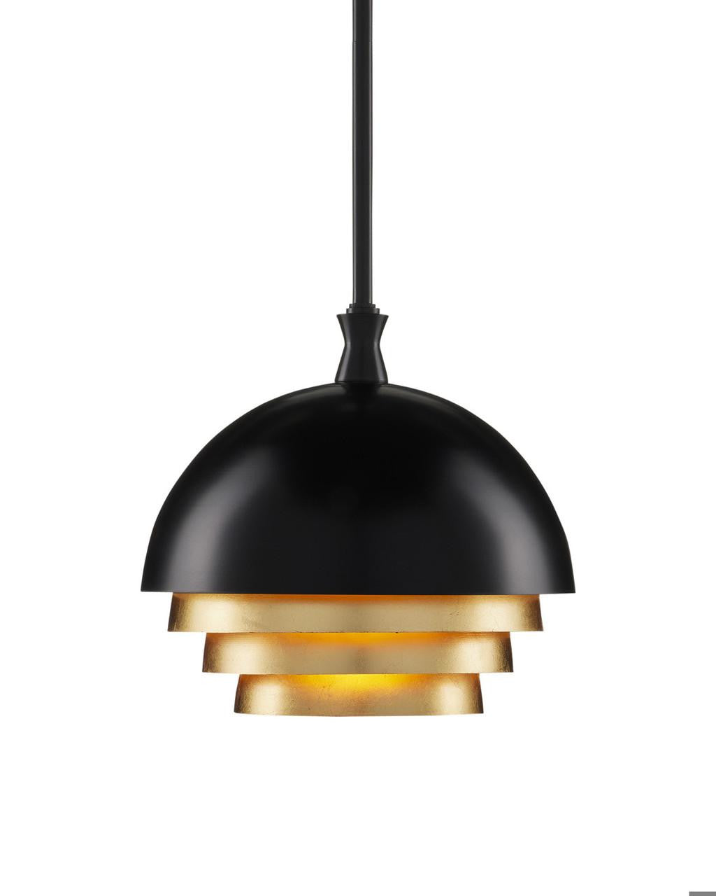 Currey and Company Salviati Medium Black & Gold Pendant