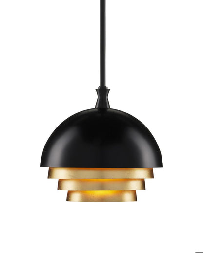 Currey and Company Salviati Medium Black & Gold Pendant